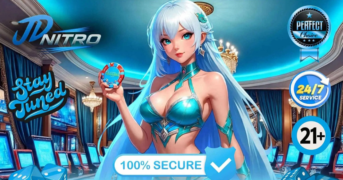 Main banner of JD NITRO Entertainment Hub featuring platform highlights